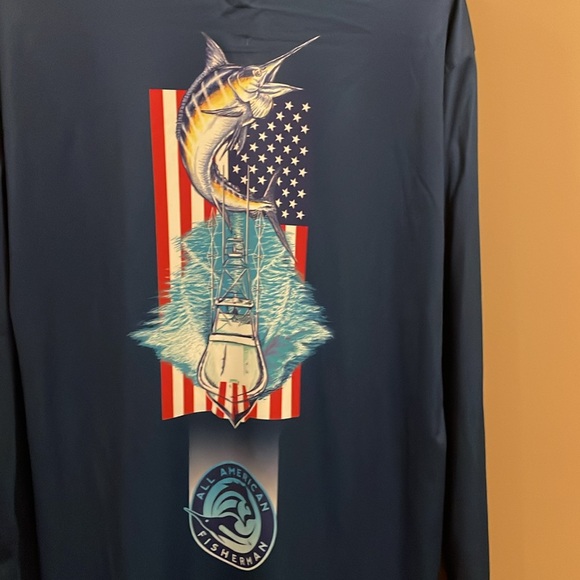 Like New (no tag) All American Fisherman Long Sleeve Performance Hoodie - Large - Picture 2 of 4